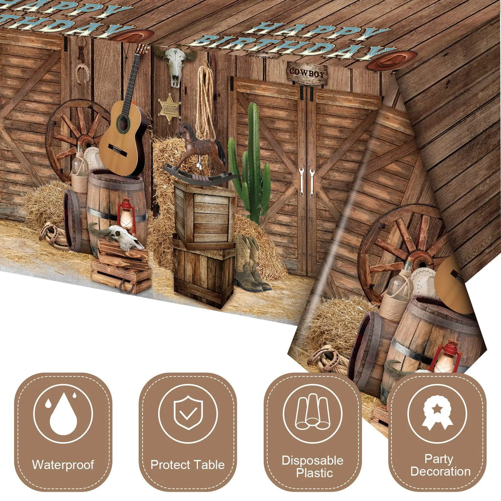 Western Tablecloths Its Me Hi Im The Birthday ts Me Party Supplies Cowboy Party Decorations Music Birthday Party Decoration