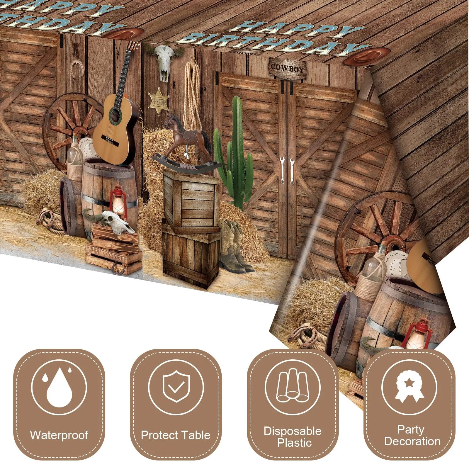 Western Tablecloths Its Me Hi Im The Birthday ts Me Party Supplies Cowboy Party Decorations Music Birthday Party Decoration
