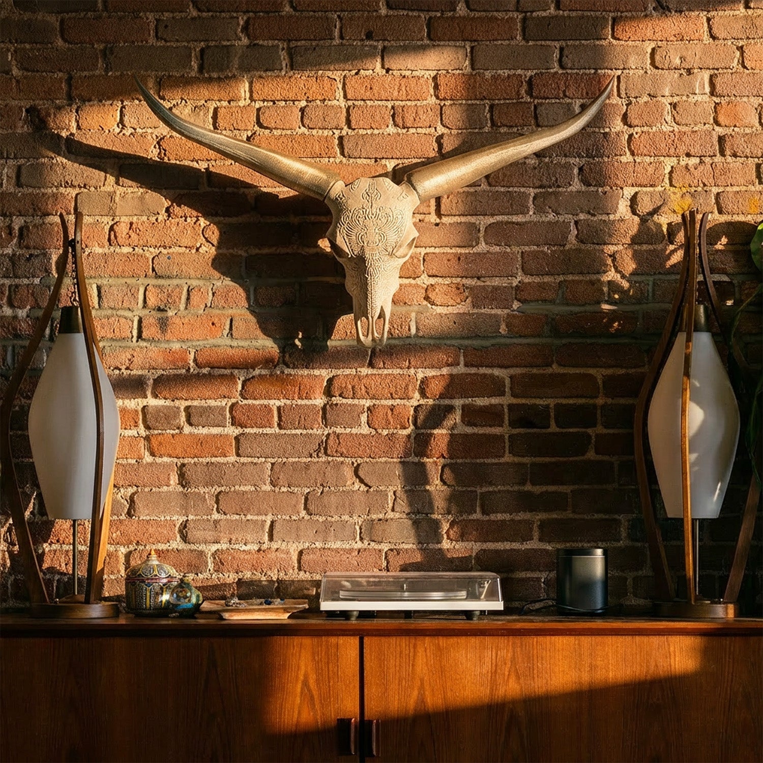 Decorative Steer Horns and Skull