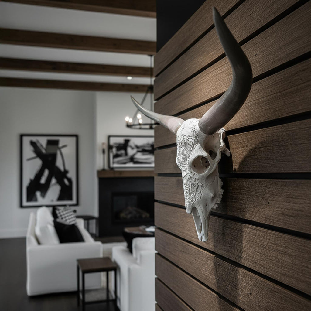 Decorative Steer Horns and Skull