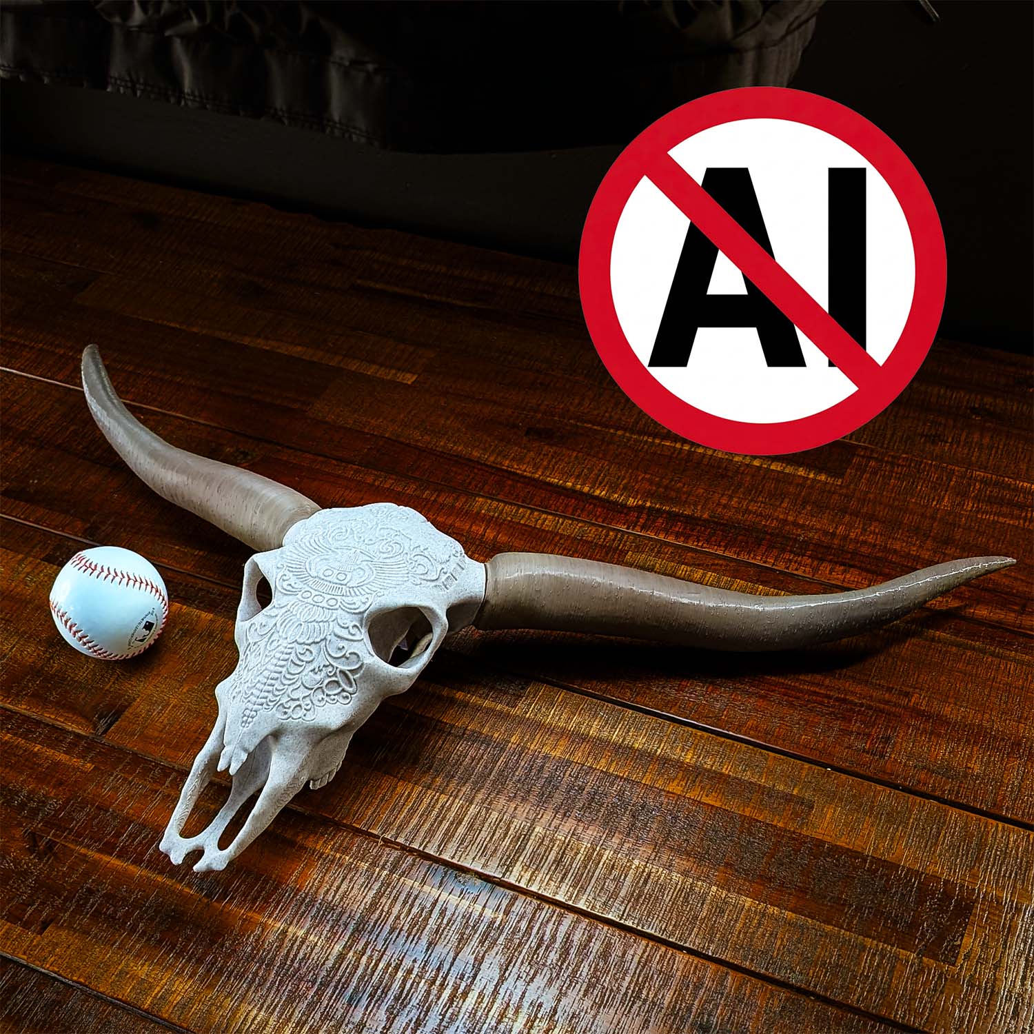 Decorative Steer Horns and Skull